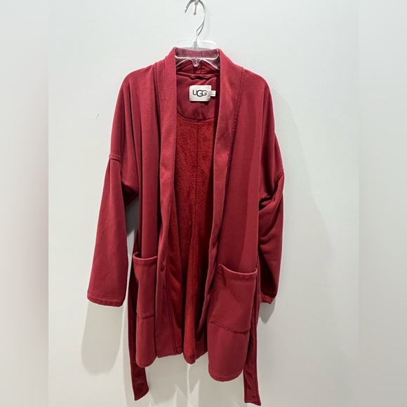 UGG plush robe women’s red mauve large - Picture 5 of 6